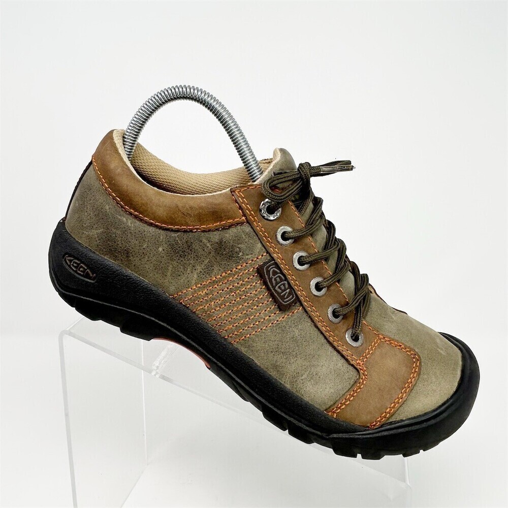 KEEN Austin Men's Casual Oxford Shoes Brown/Olive Lace-Up Round Toe Size 8.5